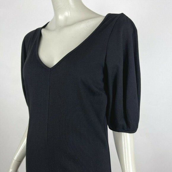 Anthropologie Velvet V-Neck Balloon Sleeve‎ Dress - Picture 3 of 12